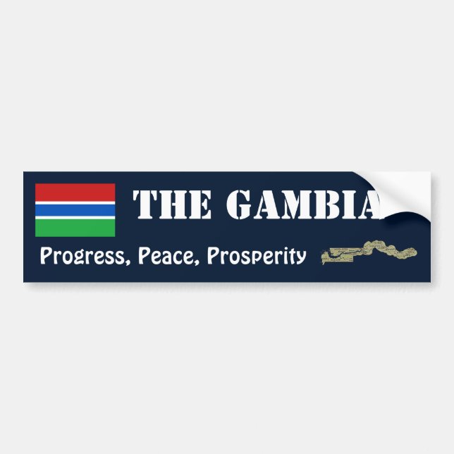 Gambia Flag + Map Bumper Sticker (Front)