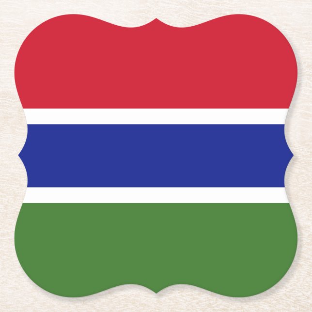 Gambia Flag Paper Coaster (Front)