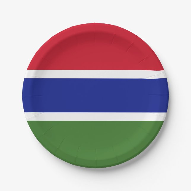 Gambia Flag Paper Plate (Front)