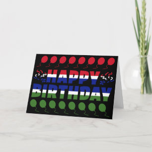 Gambia Flag Patriotic Birthday Card