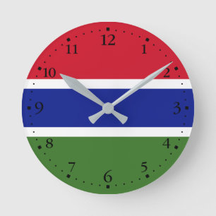 Gambia Flag Round Clock