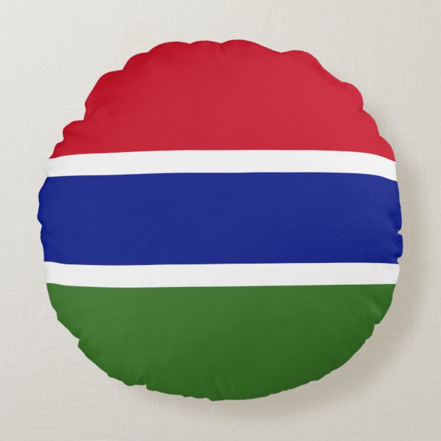 Gambia Flag Round Cushion (Front)