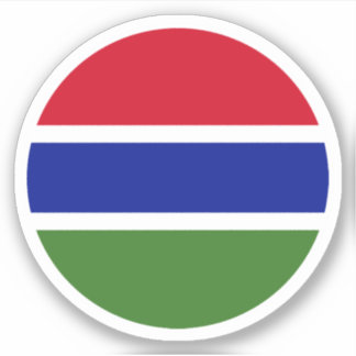 Gambia Flag Round Sticker