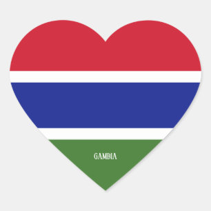 Gambia Flag Splendid Patriotic Heart Sticker