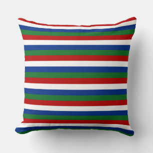 gambia flag stripes country pattern symbol red gre cushion