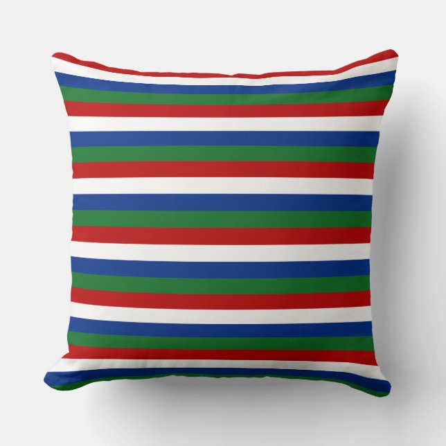 gambia flag stripes country pattern symbol red gre cushion (Front)