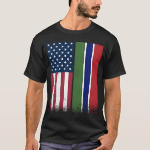 Gambia  Gambian American Flags Proud USA Gambia T-Shirt