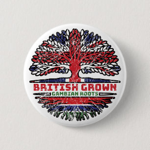 Gambia Gambian Uk United Kingdom British Tree 6 Cm Round Badge