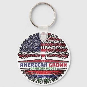 Gambia Gambian US American USA United States Tree Key Ring