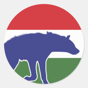 Gambia Hyena Gambian National Animal Flag Classic Round Sticker