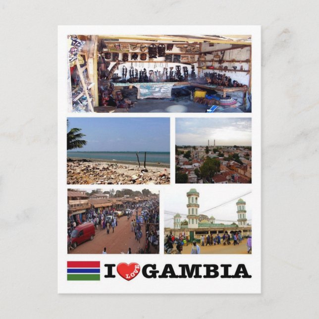 Gambia - I Love - Postcard (Front)