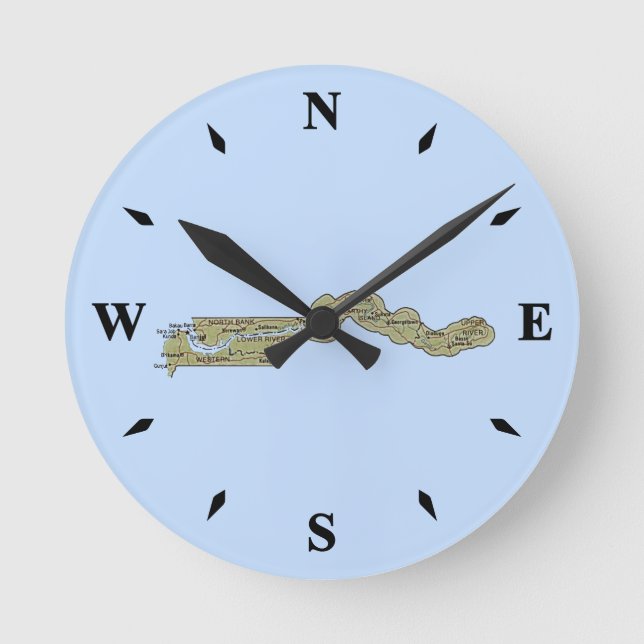 Gambia Map Clock (Front)