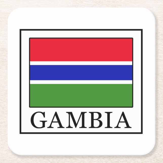 Gambia Square Paper Coaster (Front)