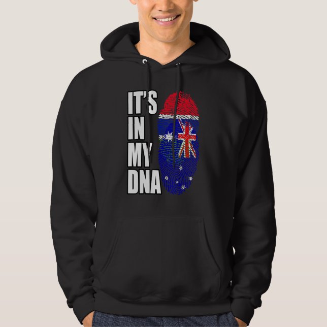 Gambian And Australian Mix DNA Flag Heritage Hoodie (Front)