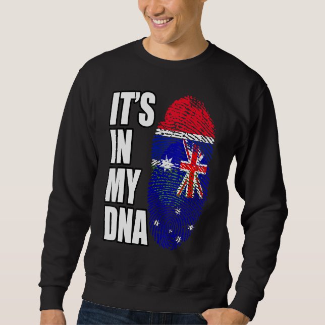 Gambian And Australian Mix DNA Flag Heritage Sweatshirt (Front)