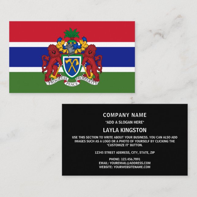 Gambian Flag & Coat of Arms, Flag of The Gambia Business Card (Front/Back)