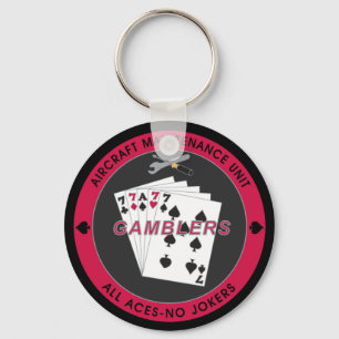 Gambler AMU Key Chain with Red Coin Black