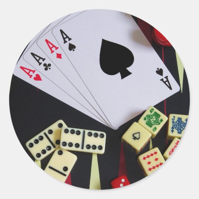gambler classic round sticker (Front)