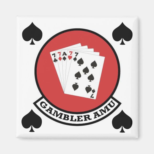 Gambler Magnet Patch with Spades (Front)