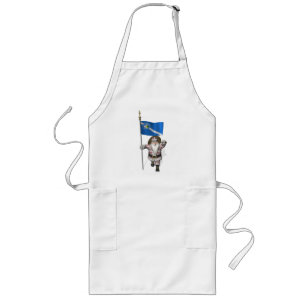 Gambler Santa Claus With Ensign Of Las Vegas Long Apron