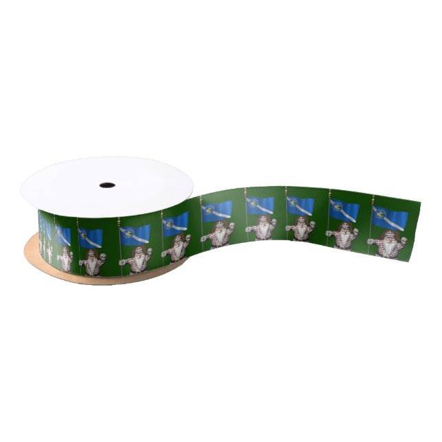 Gambler Santa Claus With Ensign Of Las Vegas Satin Ribbon (Spool)