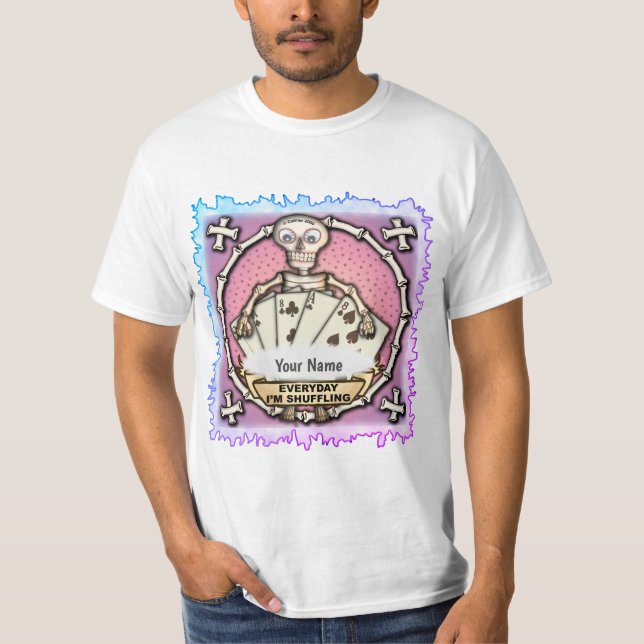 Gambler Skeleton Poker T-Shirt (Front)