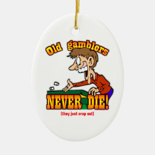 Gamblers Ceramic Ornament