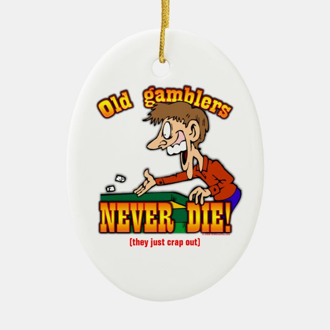 Gamblers Ceramic Ornament (Front)