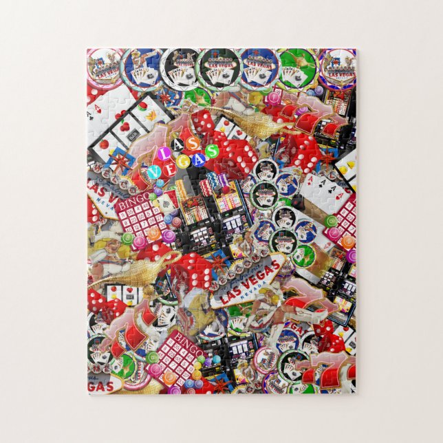 Gamblers Delight - Las Vegas Icons Collage Jigsaw Puzzle (Vertical)