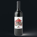 Gamblers Delight - Las Vegas Icons Collage Wine Label<br><div class="desc">* Spade Las Vegas Icons Playing Card Shape * Designed within the playing card shape you'll find the Las Vegas sign, craps table, red dice, slot machines, bingo and more Las Vegas Icons, a real Gamblers Delight ! * Labels for several bottle styles and sizes (resize the design for a...</div>