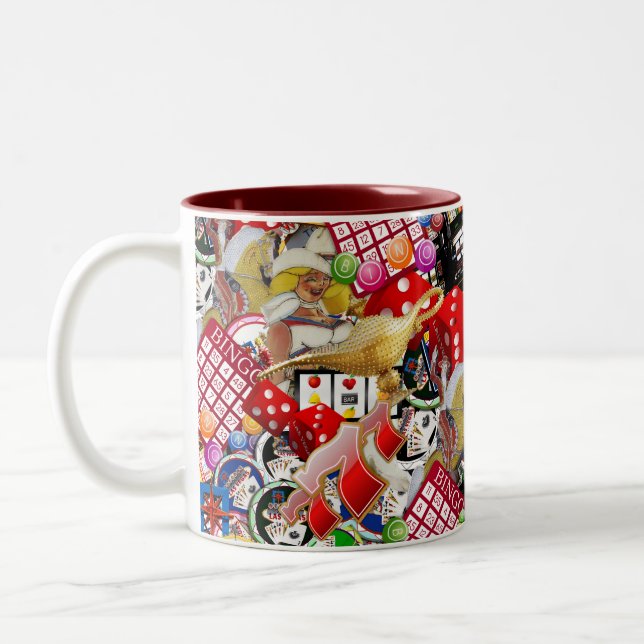Gamblers Delight - Las Vegas Icons Two-Tone Coffee Mug (Left)