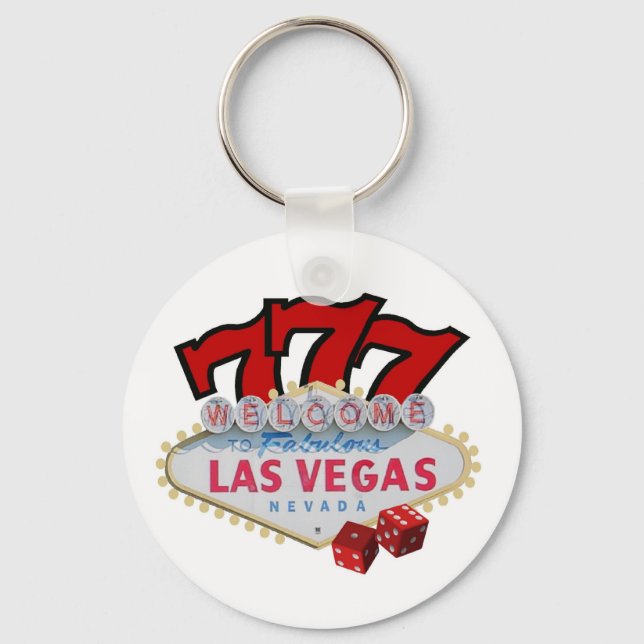 Gambler's Las Vegas Lucky Keychain! Key Ring (Front)