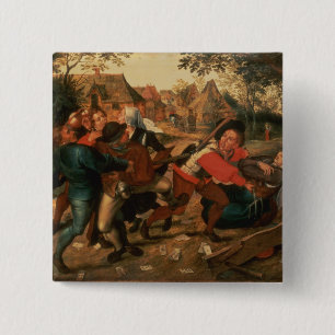 Gamblers Quarrelling 15 Cm Square Badge