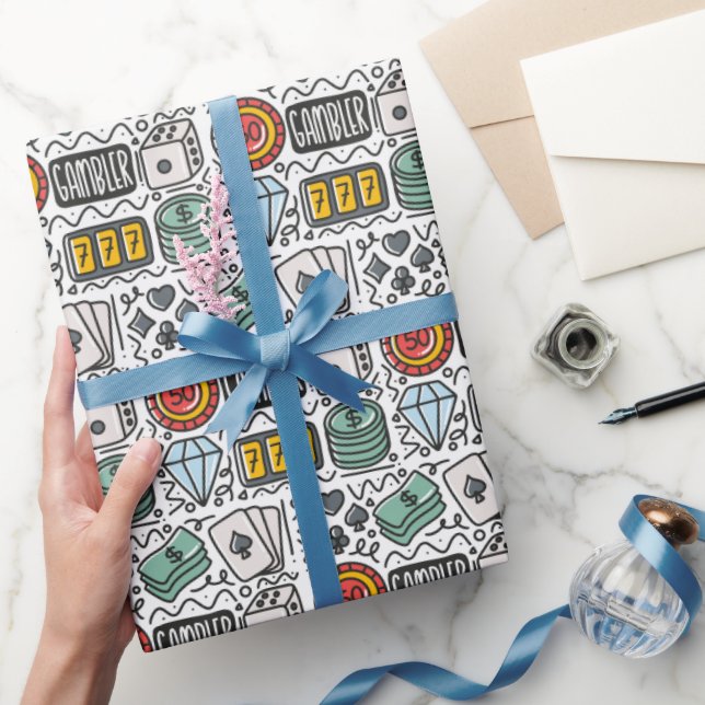 Gambling Birthday Party Wrapping Paper (Gifting)