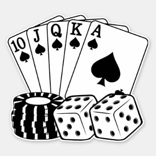 Gambling Casino Cards Dice Poker Chips Art