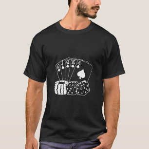 Gambling Casino Cards Dice Poker Chips Art T-Shirt