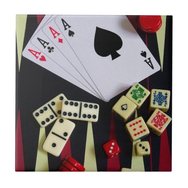 Gambling casino gaming pieces ceramic tile (Front)