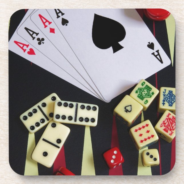 Gambling casino gaming pieces coaster (Front)