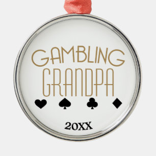 Gambling Grandpa Metal Tree Decoration