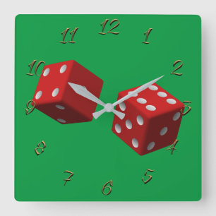 Gambling hall square wall clock