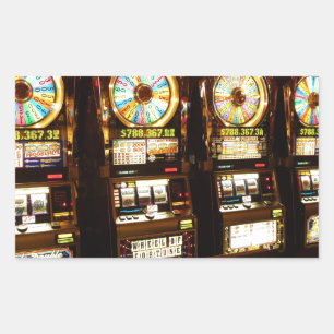 Gambling Machine One Armed Bandit Money Las Vegas Rectangular Sticker