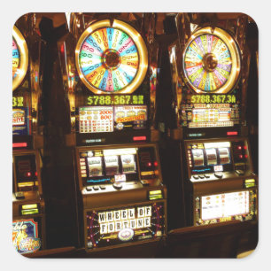 Gambling Machine One Armed Bandit Money Las Vegas Square Sticker