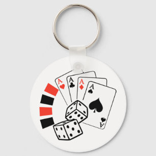 Gambling Montage Key Ring