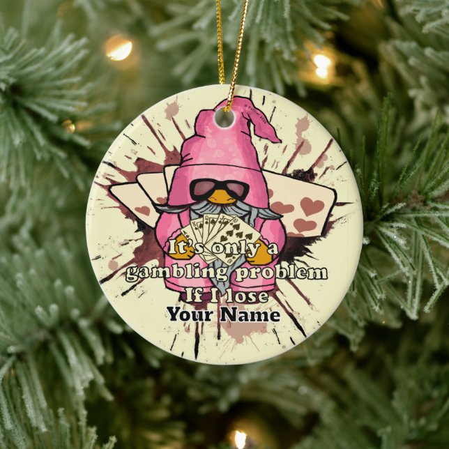 Gambling problem gnome ceramic ornament (Tree)