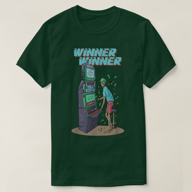 Gambling Skeleton  T-Shirt (Design Front)