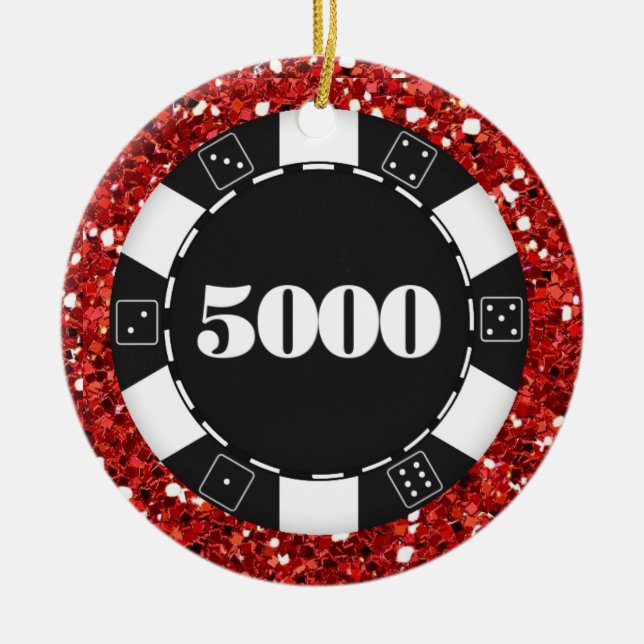 Gambling - Vegas Ceramic Tree Decoration (Front)