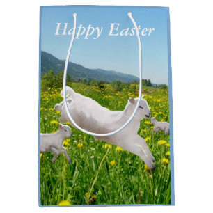 Gambolling Lambs Easter Medium Gift Bag