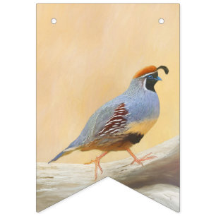 Gambrel's Quail Painting Original Bird Art Bunting