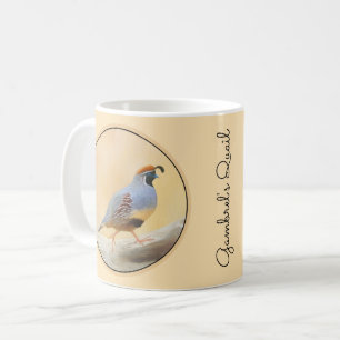 Gambrel's Quail Painting Original Bird Art Coffee Mug