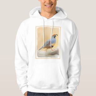 Gambrel's Quail Painting Original Bird Art Hoodie